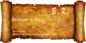 Butnar Kitti névjegykártya