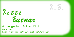 kitti butnar business card